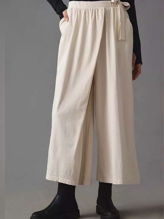 Anthropologie Pants - Anthropologie Daily Practice Cream Gathered Waist Wrap Pants